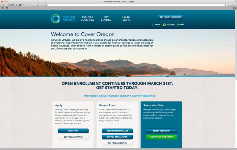 This screen Image shows the website for Oregon's health care exchange. House Republicans intent on highlighting the woes of President Barack ObamaÃ?s health care law need to look no further than their own back yards, some of which are traditionally liberal strongholds. In Oregon, the online portal has struggled to sign up a single individual, and Republican Rep. Greg Walden recently sent a letter to the U.S. Government Accountability Office pressing for an inquiry. Officials in both states insist they are working to fix the problems. (AP Photo/State of Oregon)