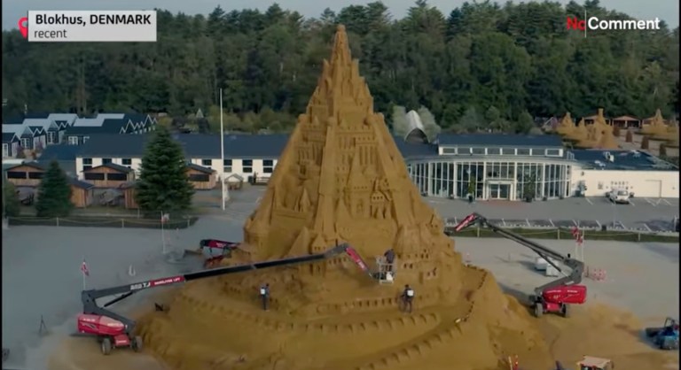World’s tallest sandcastle sculpted at 69 feet