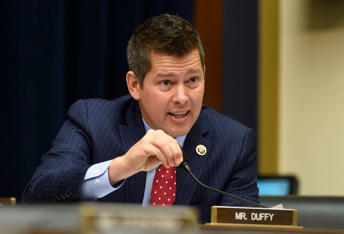 Rep. Sean Duffy of Wisconsin, the chairman of the House Financial Services Committee's oversight subcommittee, said the deals had been structured to send money to "liberal activist groups," an arrangement he referred to as "slush funds." (AP Photo/Susan Walsh, File)