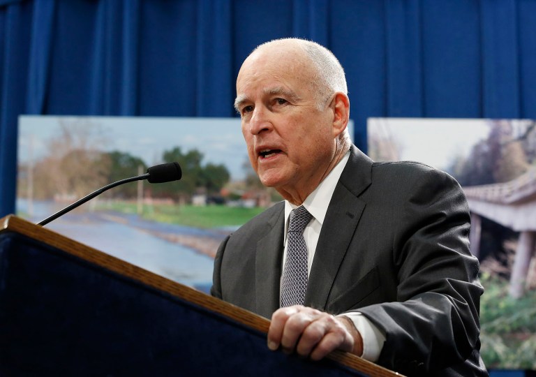 California Gov. Jerry Brown compared the proposed Mexican wall to the Berlin Wall. (AP Photo/Rich Pedroncelli)