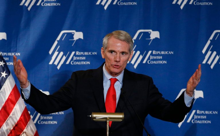 Ohio Sen. Rob Portman raised nearly $2.1 million in the fourth quarter of 2015, his campaign announced Wednesday. (AP Photo/John Locher)