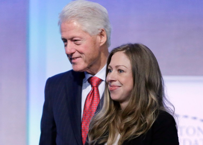 Former President Bill ClintonÂ cancelled an appearance at a fundraising event Saturday. His daughter Chelsea Clinton had recently given birth to her first child, Charlotte. (AP Photo/Mark Lennihan)