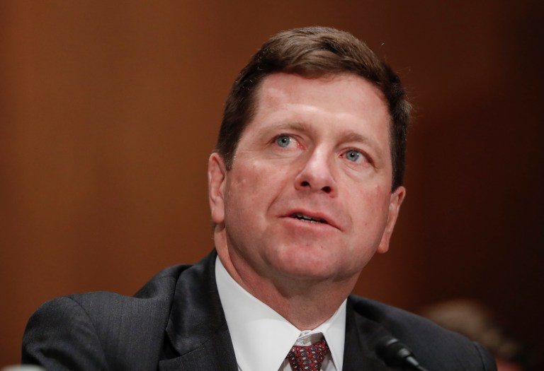 Wall Street lawyer Jay Clayton was approved on a mostly partisan vote. (AP Photo/Pablo Martinez Monsivais)