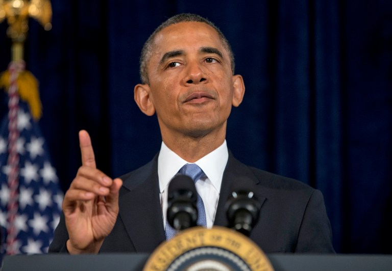 President Barack Obama defended his government's secret surveillance, saying Congress has repeatedly authorized the collection of America's phone records and U.S. internet use. (AP Photo/Evan Vucci)