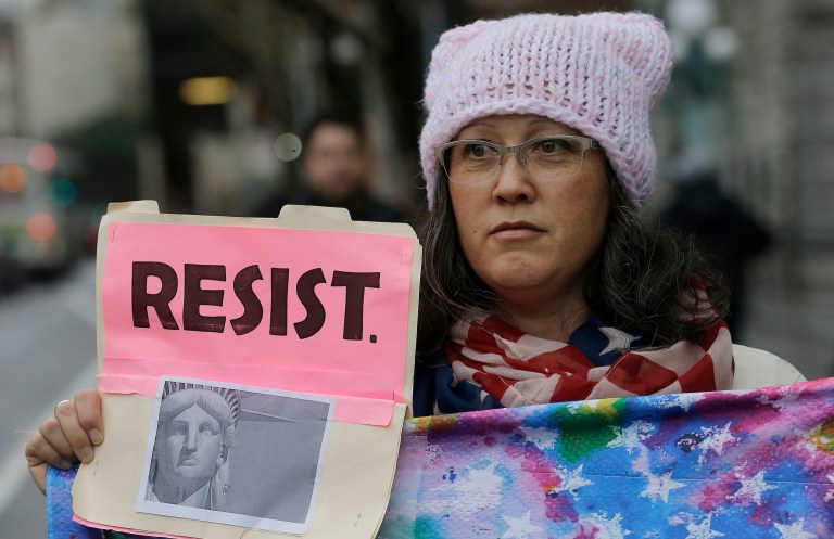 The 9th Circuit Court of Appeals said it will not issue a decision Wednesday on the temporary restraining order blocking President Trump's travel ban. (AP Photo/Jeff Chiu)