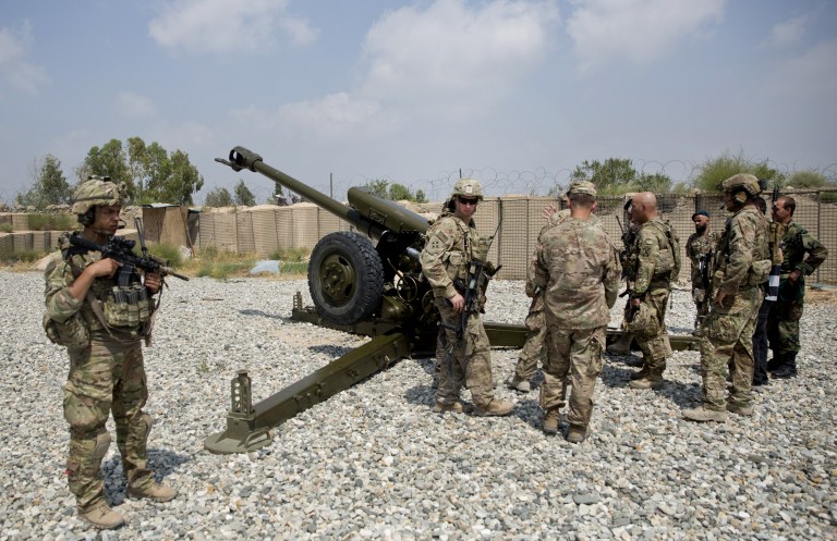 U.S. Army soldiers at camp Khogyani, east of Kabul, Afghanistan. (AP Photo/Massoud Hossaini)