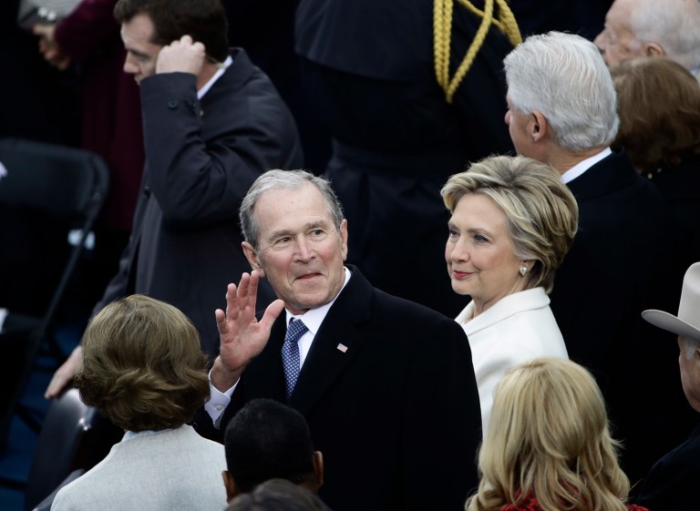 Former President George W. Bush at the 58th Presidential Inauguration for President-elect Donald Trump at the U.S. Capitol in Washington, Friday, Jan. 20, 2017. (AP Photo/Matt Rourke)