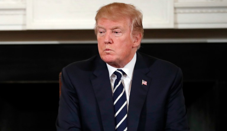 President Trump hosted a listening session on gun violence with high school students and teachers in the White House on Wednesday. (AP Photo/Carolyn Kaster)
