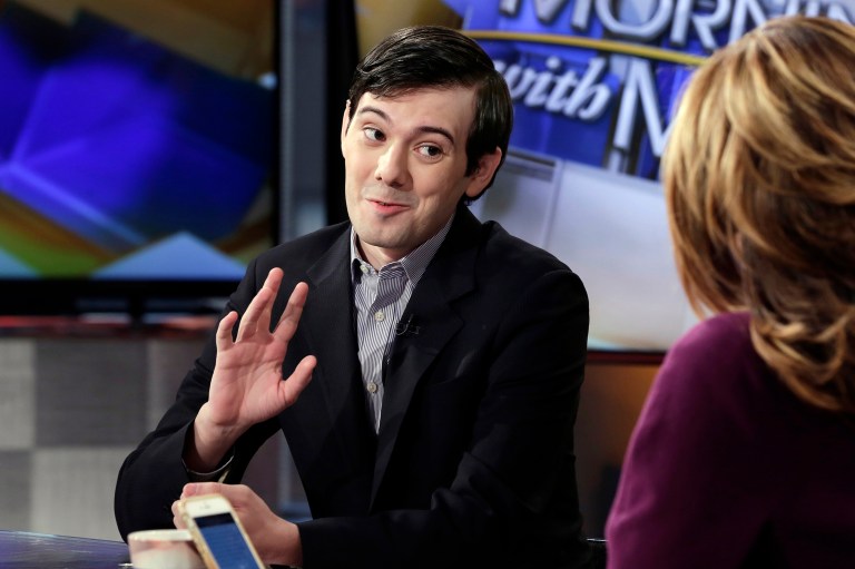 Former drug company CEO Martin Shkreli supports Donald Trump. (AP Photo/Richard Drew)