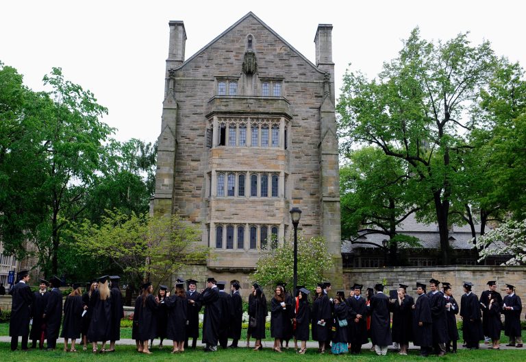 Future graduates line up for commencement on campus of Yale University in New Haven, Conn., Monday, May 20, 2013.Â Republicans are working on legislation that would force the richest colleges to either spend more of their investment income on student aid or face higher taxes.Â (AP Photo/Jessica Hill)