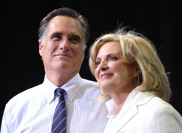 FAIRFAX, VA - NOVEMBER 05:  Republican presidential candidate, former Massachusetts Gov. Mitt Romney and his wife Ann Romney greet supporters during a campaign rally at George Mason University on November 5, 2012 in Fairfax, Virginia. With one day to go until election day, Mitt Romney is making one final push throughout swing states.  (Photo by Justin Sullivan/Getty Images)