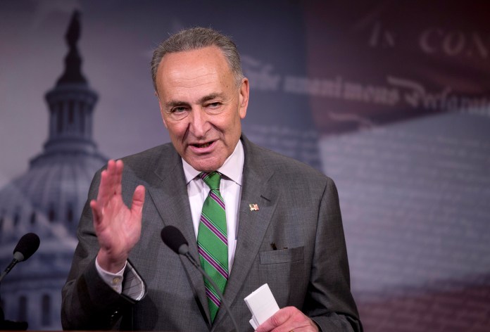"If we could get it done this year, I'm game to do it," said Sen. Chuck Schumer, D-N.Y., speaking at a hearing on business taxes. (AP Photo/Manuel Balce Ceneta)