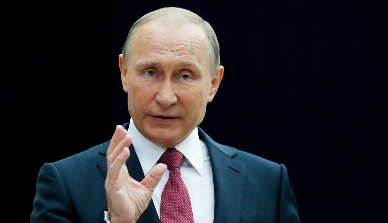 Russia on Monday said it will treat U.S. or coalition aircraft that fly over any of its operating areas in western Syria as targets, after a U.S. F/A-18 Super Hornet downed a Syrian bomber a day earlier. (AP Photo/Alexander Zemlianichenko)