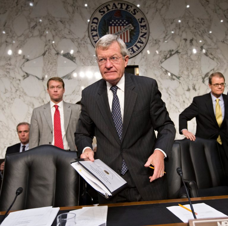 FILE--In this Oct. 10, 2013 file photo, Senate Finance Committee Chairman Max Baucus, D-Mont., arrives to hold a hearing with Treasury Secretary Jacob Lew on Capitol Hill in Washington. Democratic officials say President Barack Obama intends to nominate Montana Sen. Max Baucus as ambassador to China. (AP Photo/J. Scott Applewhite, FIle)