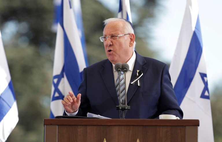Israeli President Reuven Rivlin invited President Trump to visit Jerusalem Saturday in a letter congratulating him on his inauguration. (AP Photo/Carolyn Kaster)