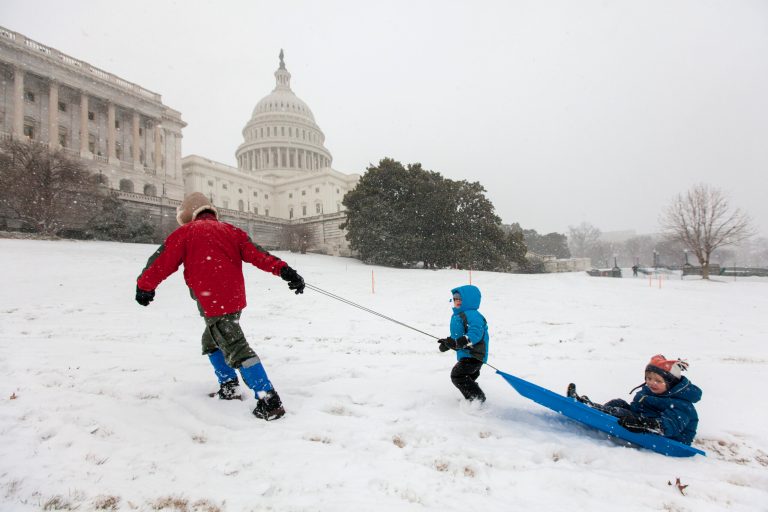 For the first time since 2001, sledding on Capitol Hill is legal. AP Photo/J. Scott Applewhite)