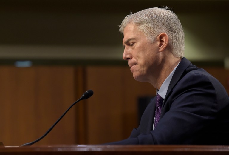 The Supreme Court nominee sounded distraught about the politicization of his nomination. (AP Photo/Susan Walsh)