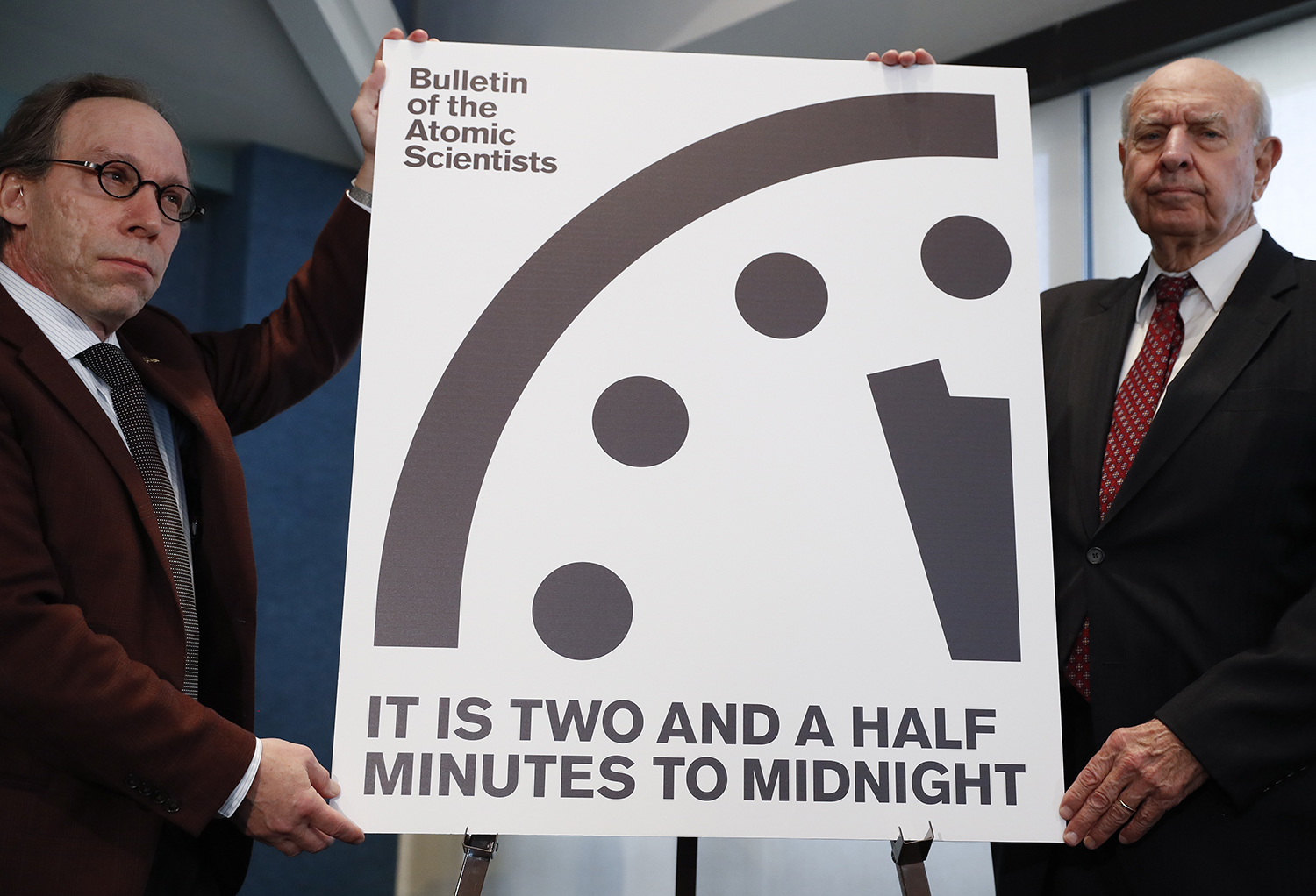 The Doomsday Clock moves 30 seconds closer to midnight