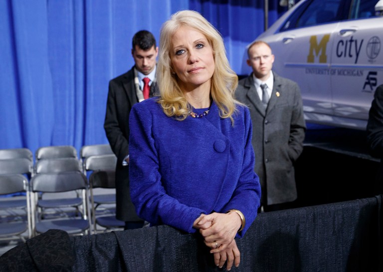Kellyanne Conway said Friday that the intra-party debate among Republicans over efforts to repeal and replace Obamacare is healthy for the party and the Trump administration. (AP Photo/Evan Vucci)