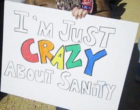 Stewart Rally-goers: Sane=Liberal