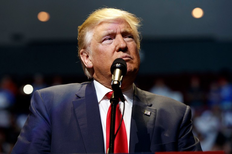 A Trump-supporting conservative Christian lawmaker said he won't judge Donald Trump's alleged treatment of women. (AP Photo/ Evan Vucci)