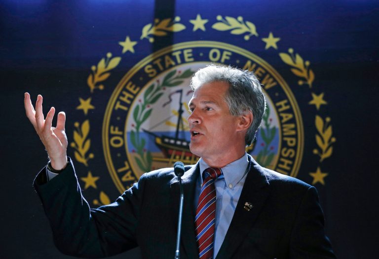 In this Sept. 12, 2014, file photo, Republican Senate candidate Scott Brown speaks during a campaign event at the University of New Hampshire in Durham, N.H. (AP Photo/Elise Amendola, File)