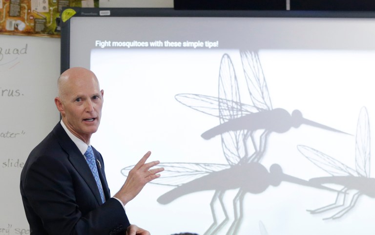 Florida Gov. Rick Scott called on the White House to expedite new federal funding to the state to combat the Zika virus. (AP Photo/Lynne Sladky)