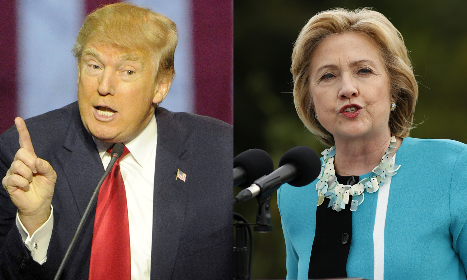 Trump campaigns as Clinton spends money