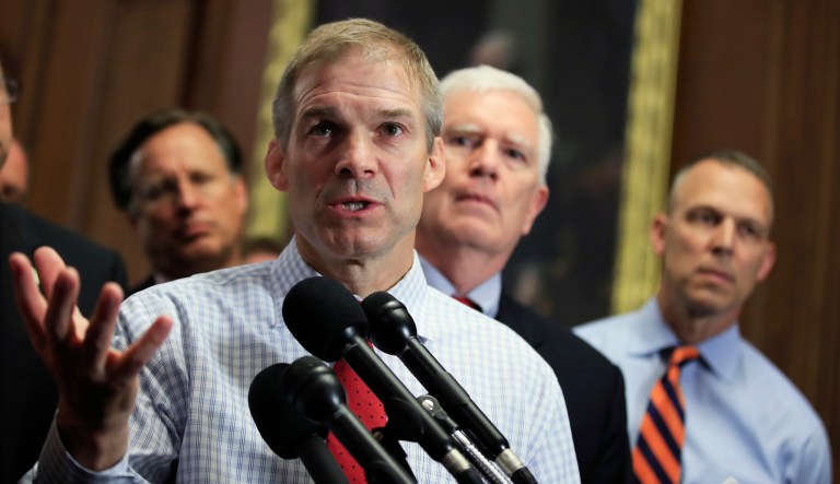 Freedom Caucus former Chairman Rep. Jim Jordan, R-Ohio, is one of several members of Congress objecting to adding Obamacare insurer payments to a must-pass spending bill, saying inserting them 