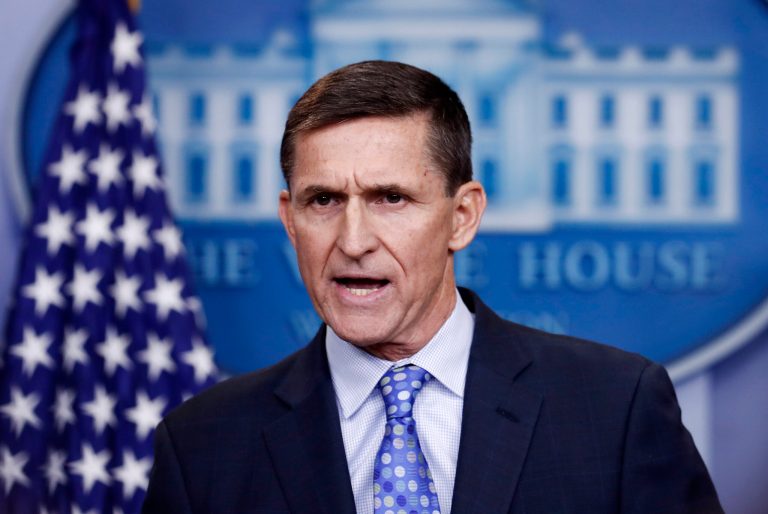 President Trump's attorneys have said in private that Michael Flynn doesn't have any substantive dirt on his former boss, but they are readying the smear effort as a contingency plan. (AP Photo/Carolyn Kaster)