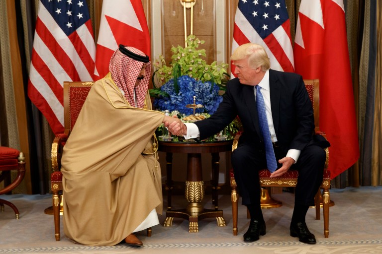 The Saudis may have given Trump a gold medal for his visit, but it's doubtful that history will do the same for this arms deal. (AP Photo/Evan Vucci)