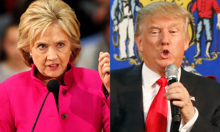 A super PAC that has endorsed Hillary Clinton is running a TV advertisement in several states in an effort to undermine Donald Trump on foreign policy. (AP Photo/Jim Cole)