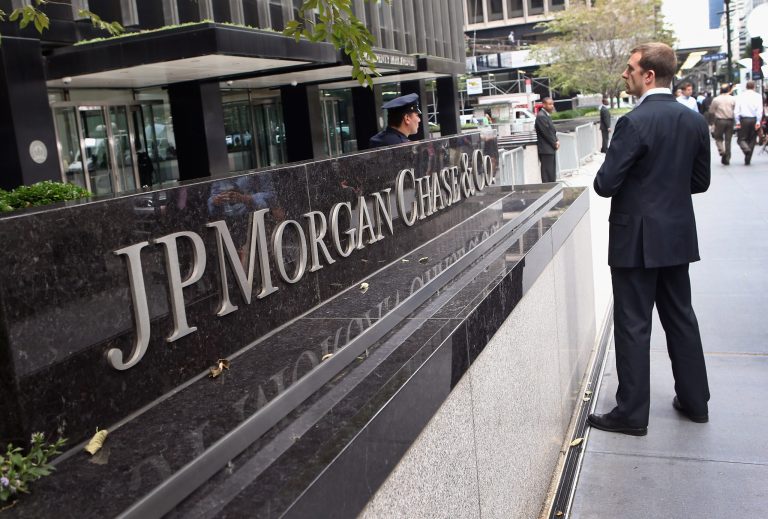 JPMorgan Chase has nearly $4 trillion in total exposures. (Photo by John Moore/Getty Images)
