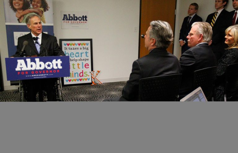 Texas Republican candidate for governor, Greg Abbott, speaks on Feb. 4 in Dallas. Abbott's job as Texas' top lawyer placed him in the line of fire last week when his likely Democratic opponent called on him to stop defending lawsuits over school funding and gay marriage. (AP Photo/The Dallas Morning News, Mona Reeder) 