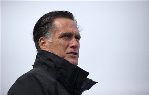 Republican presidential candidate, former Massachusetts Gov. Mitt Romney speaks during a campaign rally, Tuesday, Oct. 9, 2012, in Van Meter, Iowa.  (AP Photo/ Evan Vucci)