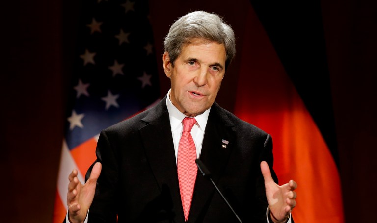 —œThere are a lot of leaders still in the United States,—&pound; said Secretary of State John Kerry. (AP Photo/Markus Schreiber)