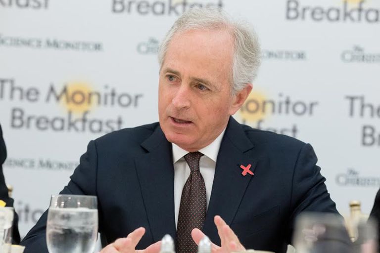 Republican Sen. Bob Corker. Michael Bonfigli/Christian Science Monitor