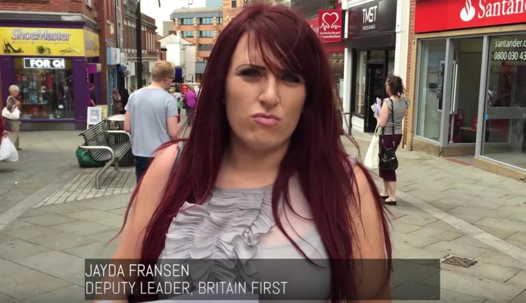 Twitter suspended the account of Jayda Fransen, the deputy leader of Britain First, as well as others associated with the group. Fransen's suspension is part of the platform's crackdown on hate groups that began Monday. (Jayda Fransen, YouTube)
