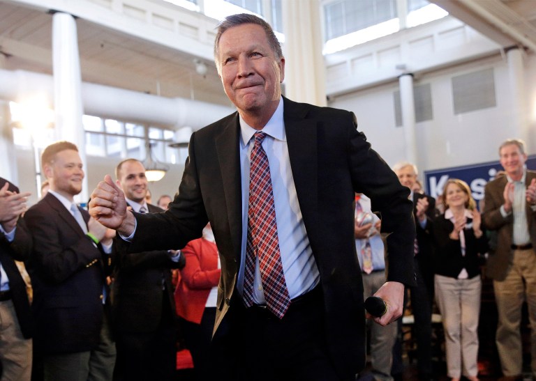 This is the first show of support for Ohio Gov. John Kasich by any of the Republican presidential candidate dropouts. (AP Photo/Patrick Semansky)