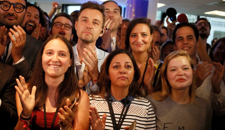 On Sunday, the newly elected president of France won a huge parliamentary majority. His key promise? Unshackling France's labor market from union power. (AP Photo/Francois Mori)