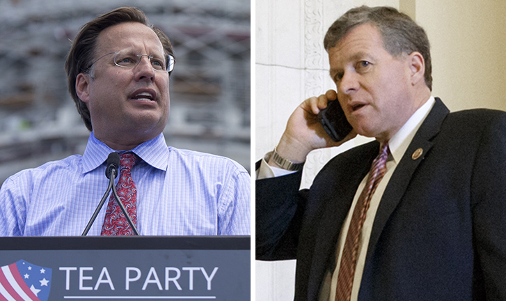 Rep. DaveÂ Brat, R-Va., accusedÂ Rep. Charlie Dent, R-Pa., of siding withÂ HouseÂ Minority Leader Nancy Pelosi, D-Calif., andÂ blasted him for saying that conservatives should be punished for not toeing leadership's line.Â (AP Photo/Carolyn Kaster)