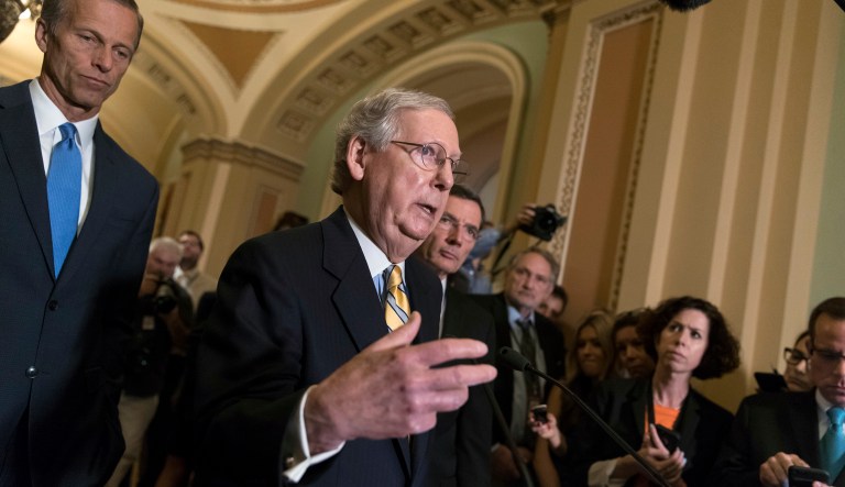 The Senate majority leader said he would help fix the Obamacare exchanges if the Better Care Reconciliation Act fails. (AP Photo/J. Scott Applewhite)