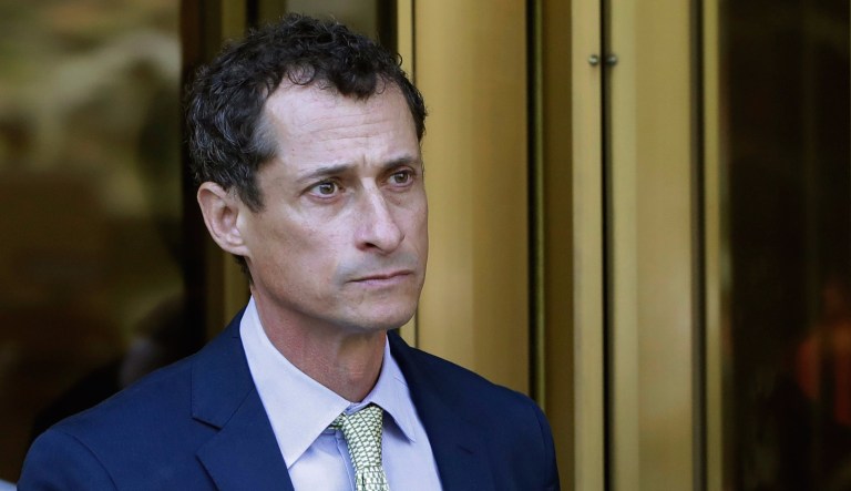 Anthony Weiner, the disgraced former New York congressman, will report to prison Monday. Weiner, husband to longtime Hillary Clinton aide Huma Abedin, pleaded guilty to transferring obscene material to a 15-year-old girl. (AP Photo/Mark Lennihan)