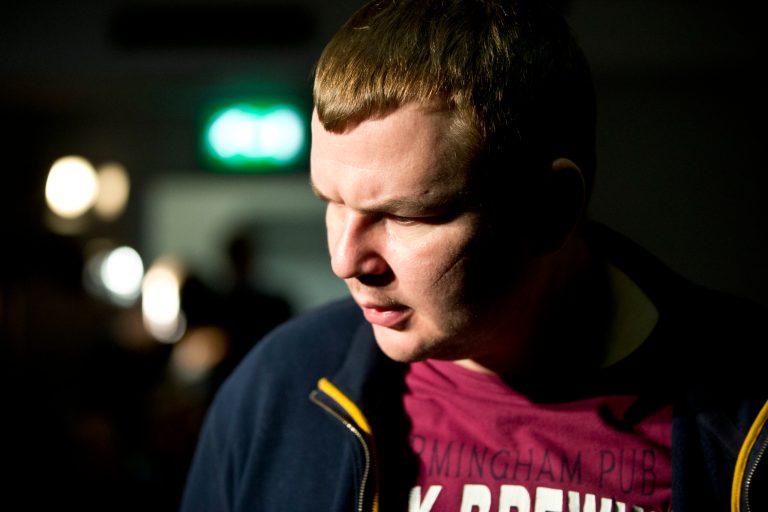 Ukrainian opposition activist Dmytro Bulatov attend a press conference in Berlin, Germany, Saturday, Feb. 15, 2014. Bulatov says he was abducted on Jan. 22 in central Kiev, Ukraine, by a group of men and taken to an unknown destination where he was interrogated and mistreated for several days. (AP Photo/Axel Schmidt)