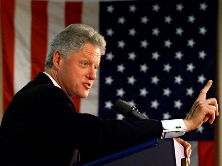 President Clinton speaks to supporters in 1998. (AP/J. Scott Applewhite)