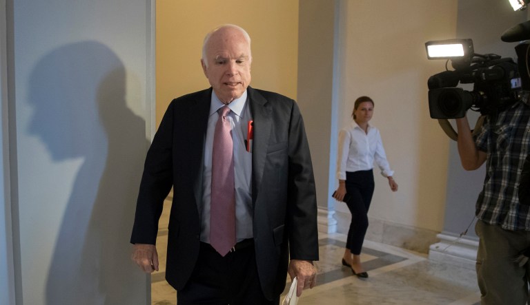 Sen. John McCain, Armed Services Committee chairman, said he was uncertain whether Winslow's nomination would eventually be reported by Armed Services to the full Senate for a confirmation vote. (AP Photo/J. Scott Applewhite)