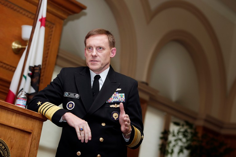 Adm. Mike Rogers, who also leads U.S. Cyber Command, is the leading candidate to replace James Clapper under President-elect Trump. (AP Photo)