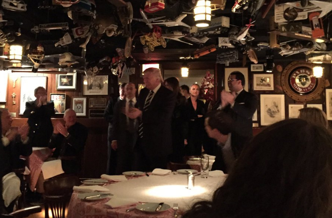 The Trumps ditch the press for dinner