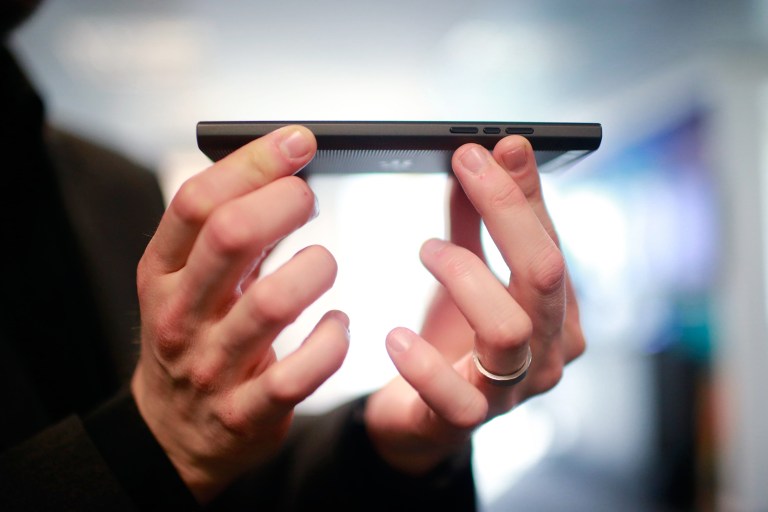 Blackberry has suffered over the last several years due competition from Apple, which was recently locked in a high-profile battle with the U.S. government over whether it should help officials bypass security on one of its iPhones. (Pau Barrena/Bloomberg)