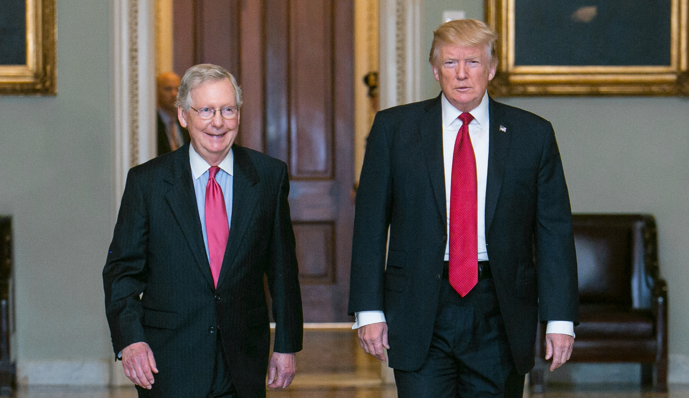 ‘Upbeat’ Trump pushes senators to swiftly pass tax reform